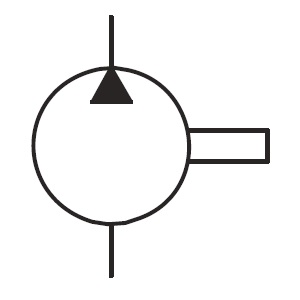 Unidirectional fixed displacement hydraulic pump symbol